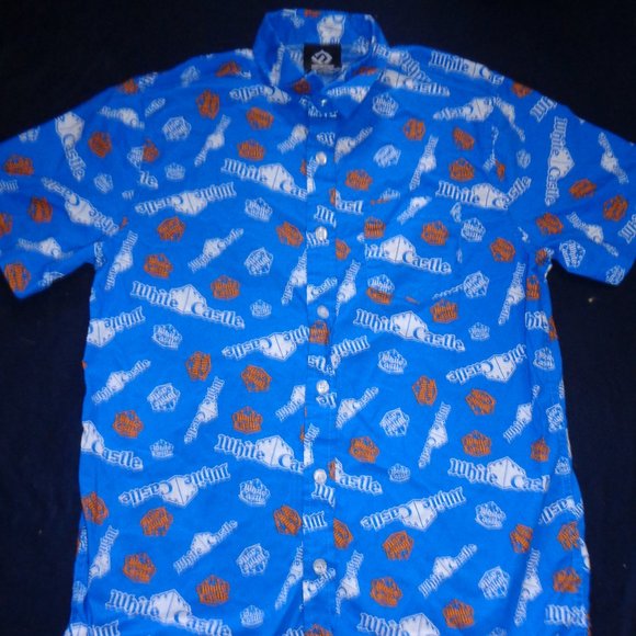 White Castle Short Sleeve Button Down Adult Small - Picture 1 of 2